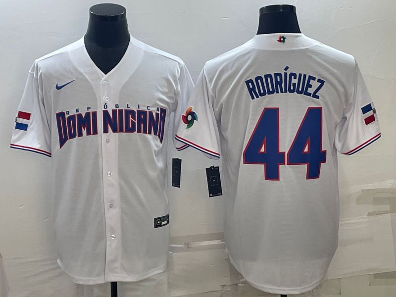 Men 2023 World Cub #44 Rodricuez White Nike MLB Jersey7
